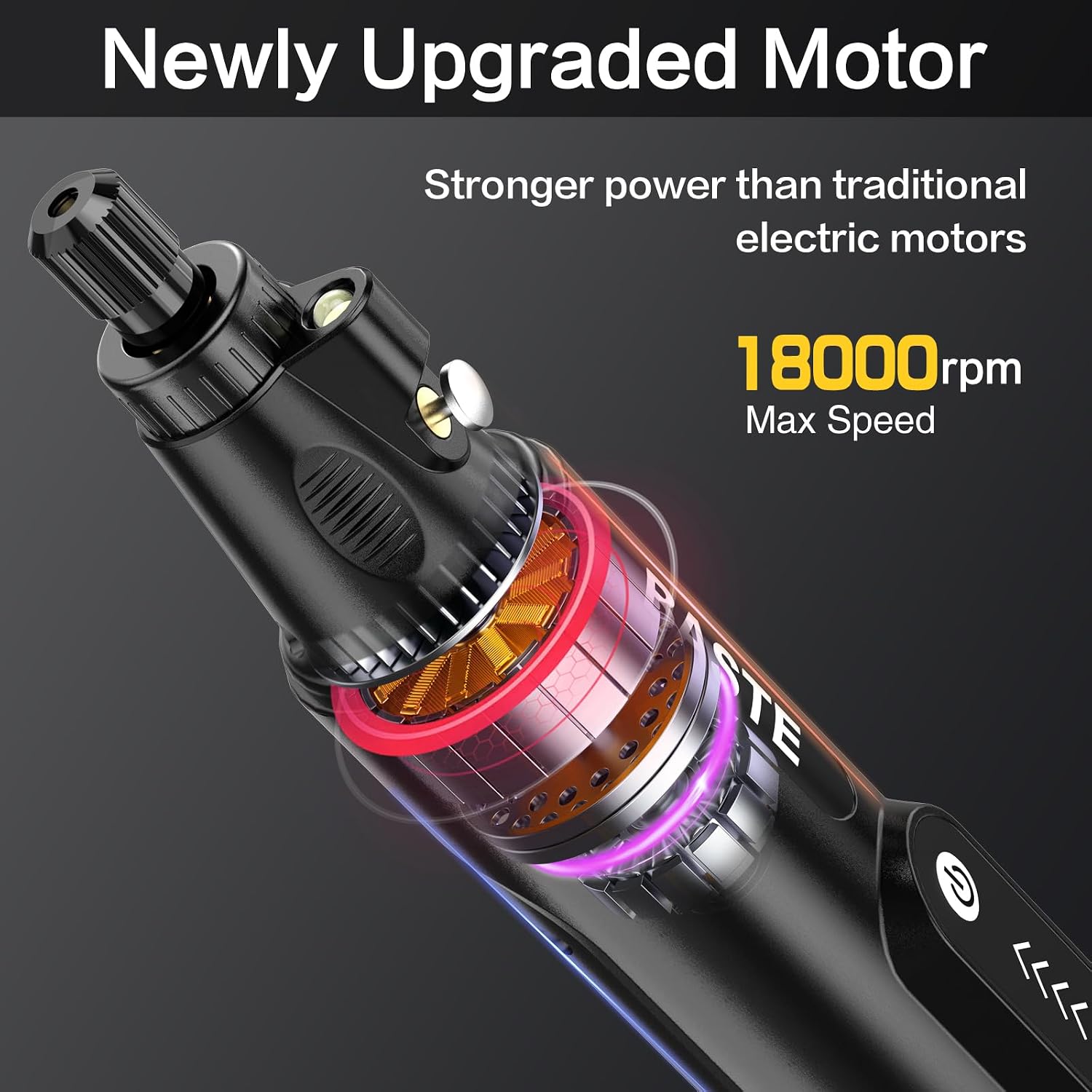 Baste Mini Cordless Rotary Tool Kit - 5 Speed 18000RPM, 109 Accessories 2000mAh Type-C - Image 3